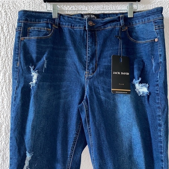 Jack David Skinny Premium Stretch High-Rise Distressed Jean - Picture 5 of 14